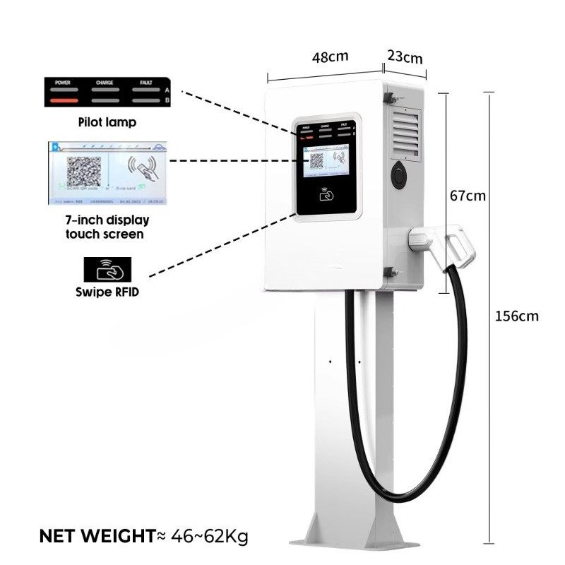 OEM 20kw 30kw 40kw Wallbox RFI - Dc Fast Charger 30Kw Wallbox Commercial ulasan dan harga